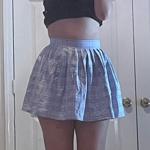 Blue Plaid Mini Skirt